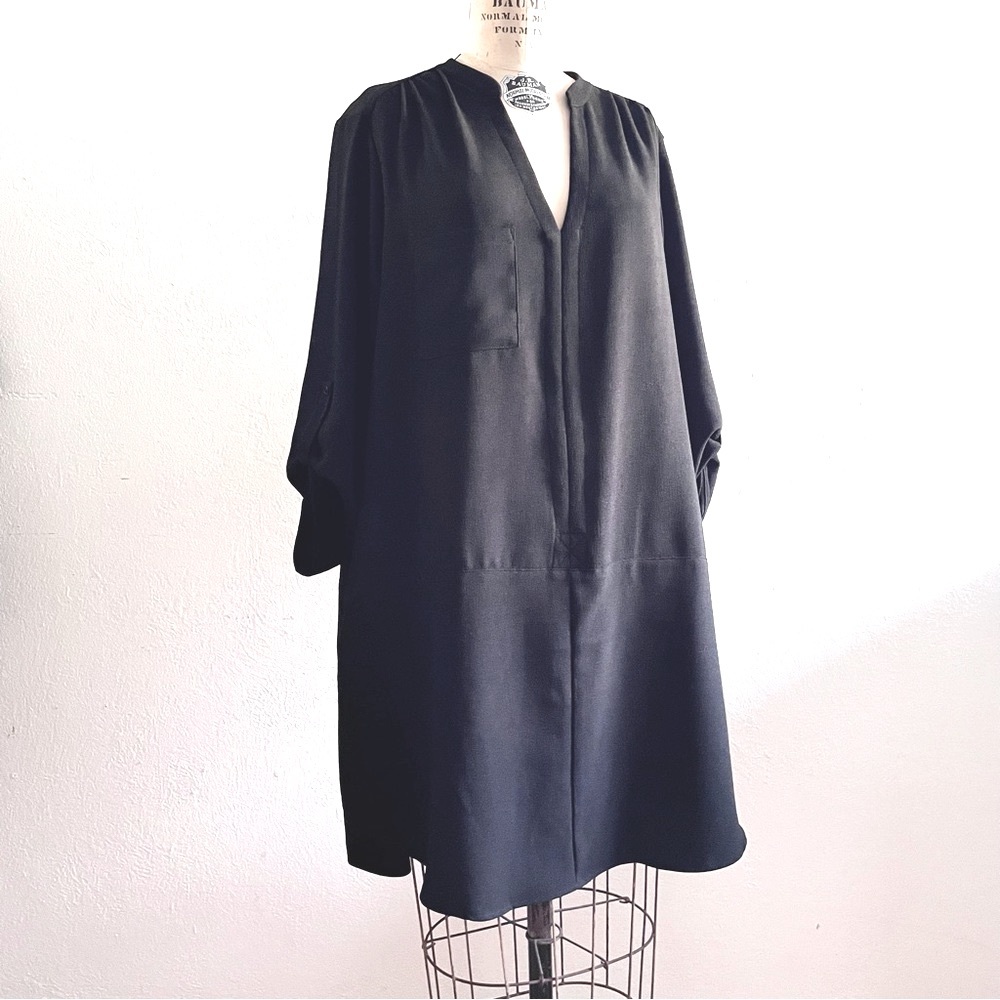 LUSH Black A-Line Notch Collar Dress